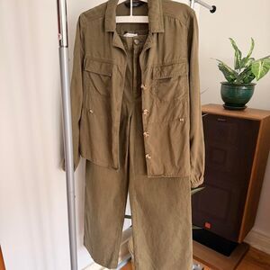 & Other Stories Olive Green Pants & Jacket Set